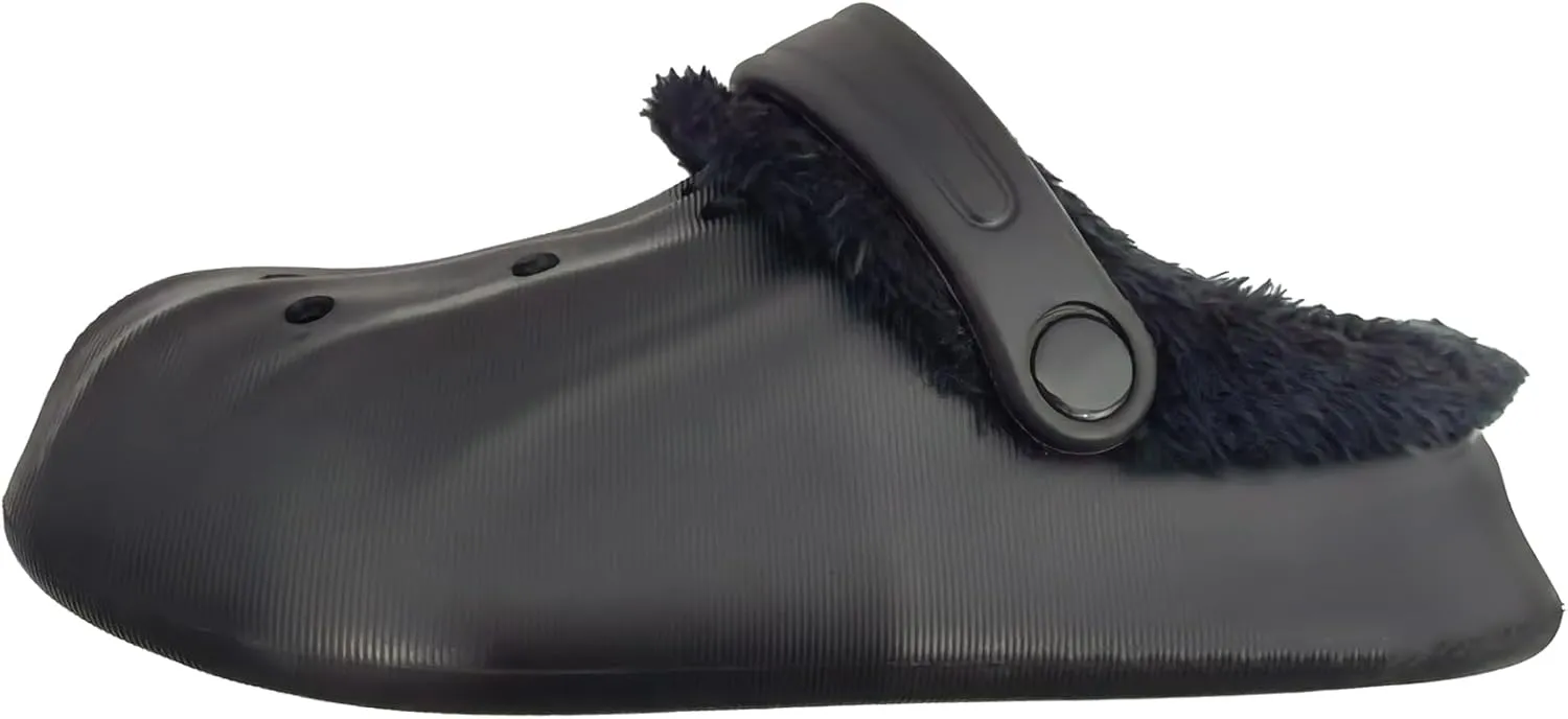 Unisex-Adult Fuzzy Clogs for Outdoor : Fur Lined Garden Shoes for Women and Men Winter Non-Slip Warm Indoor Slip On House Slippers