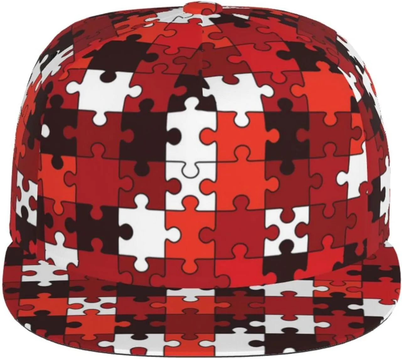 Unisex Red Checkered Squares Snapback Hats Adjustable Flat Brim Trucker Hat Baseball Cap