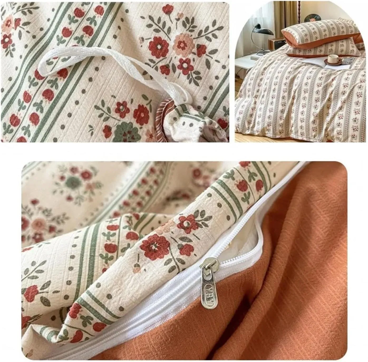 V-intage Bedding Set (No Filler) Soft Fall/Winter Thickened Duvet Cover Sheet Pillowcase Full Size Queen Size Duvet Cover Set,Bed Sheets (B Twin 3pcs)