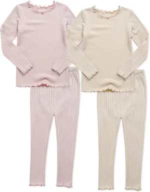 VAENAIT BABY 6M-12Y Kids Unisex Girls & Boys Soft Comfy Modal Tencel Shirring Sleepwear Pajamas 2pcs/4pcs Set
