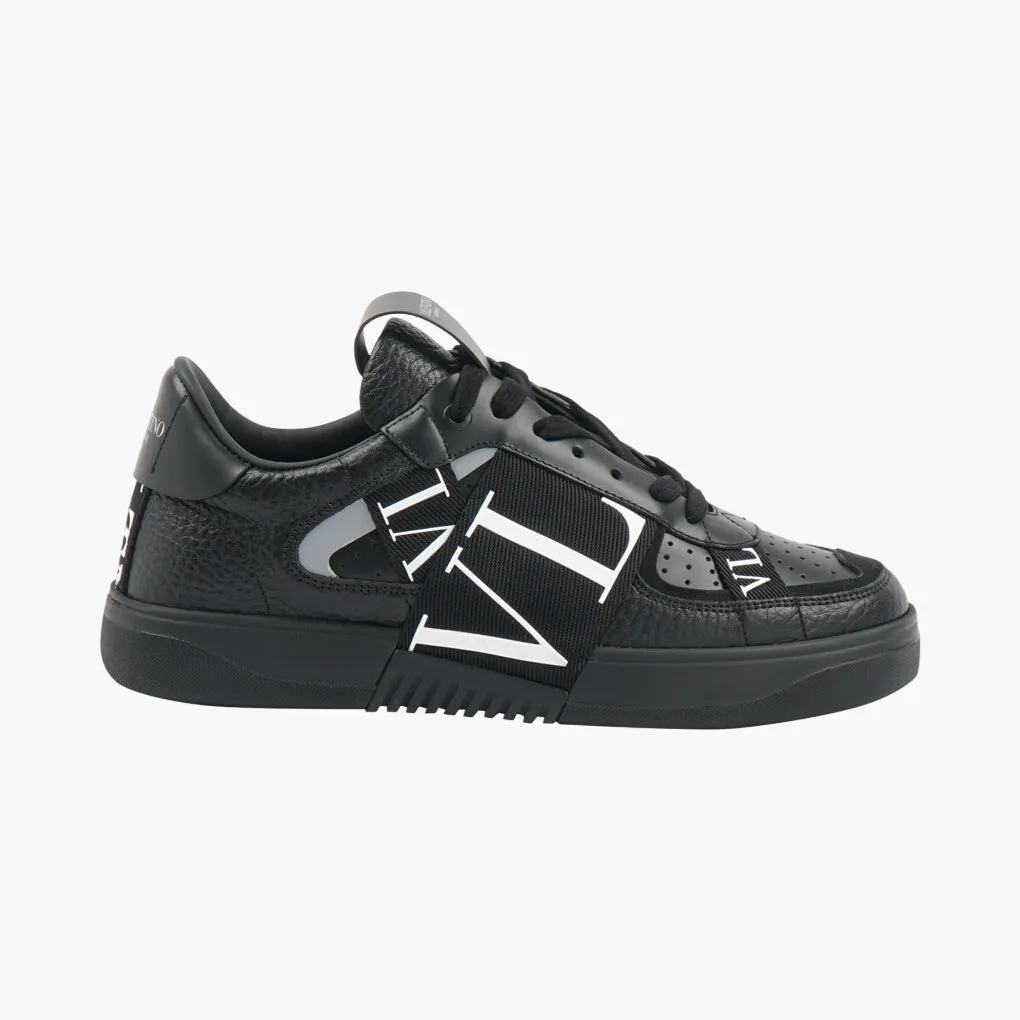 VALENTINO Black Leather Sneakers with VLTN Logo