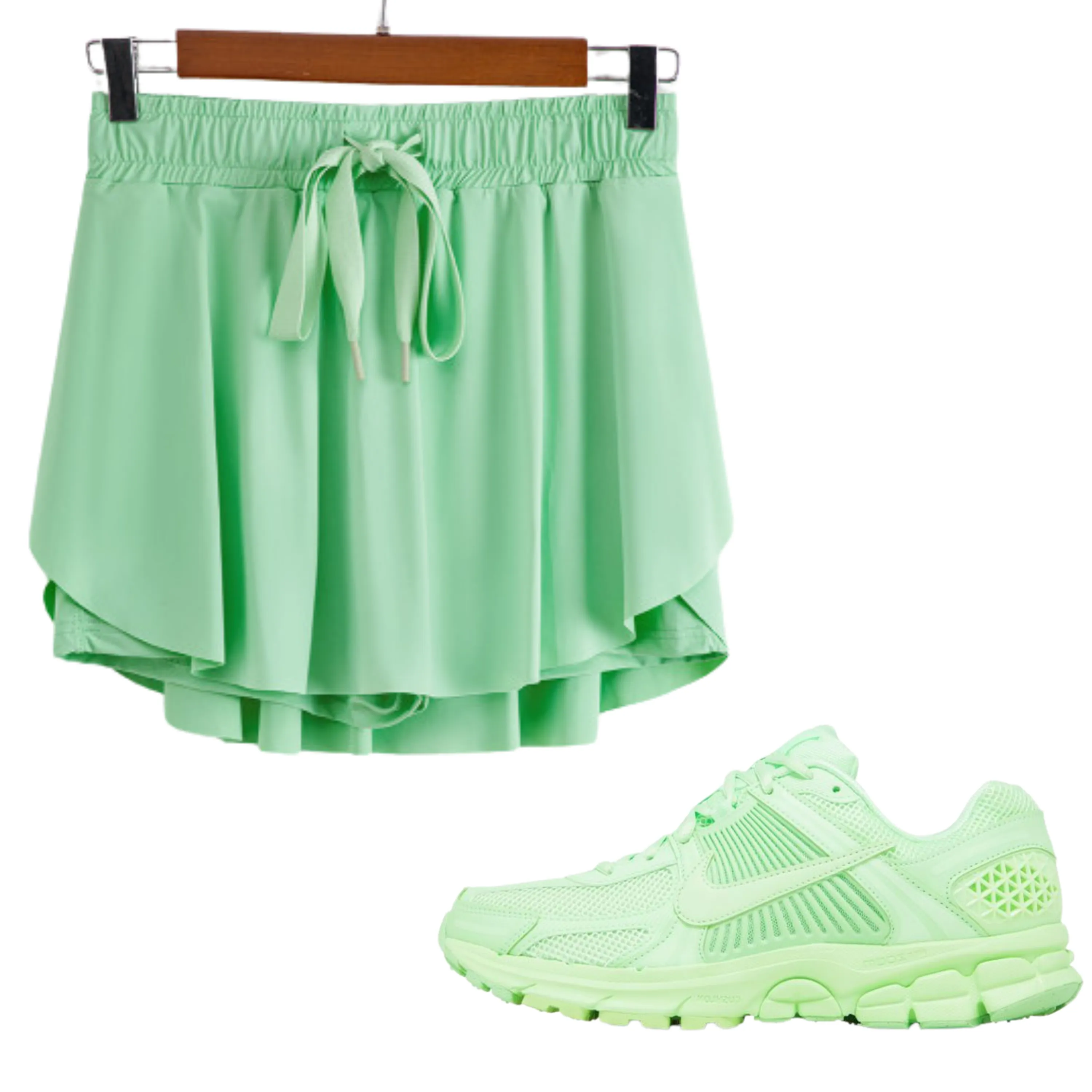 Vapor Green Tennis Skort – Light Green Lined Mini | Sneaker Match for Nike Air Zoom Vomero 5