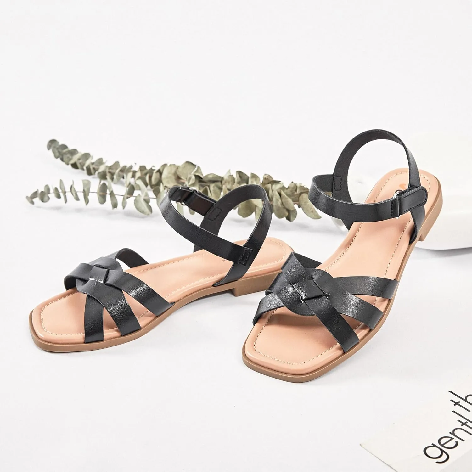 Veittes Women's Flat Slide Sandals - Casual Classic Simple Strappy Slip on Flat Summer Sandals.