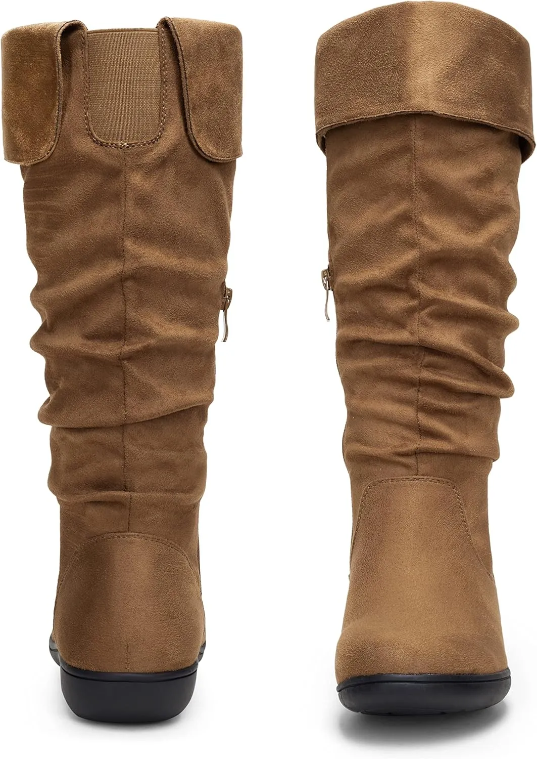 Vepose Women's Knee High Comfortable Boots Suede Slouch Flat Boots for Women
