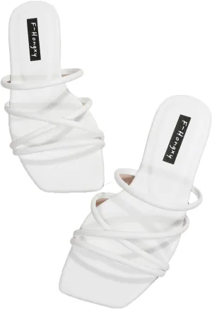Verdusa Women's Criss Cross Strappy Flat Sandals Open Toe Leather Slippers Beach Sandals