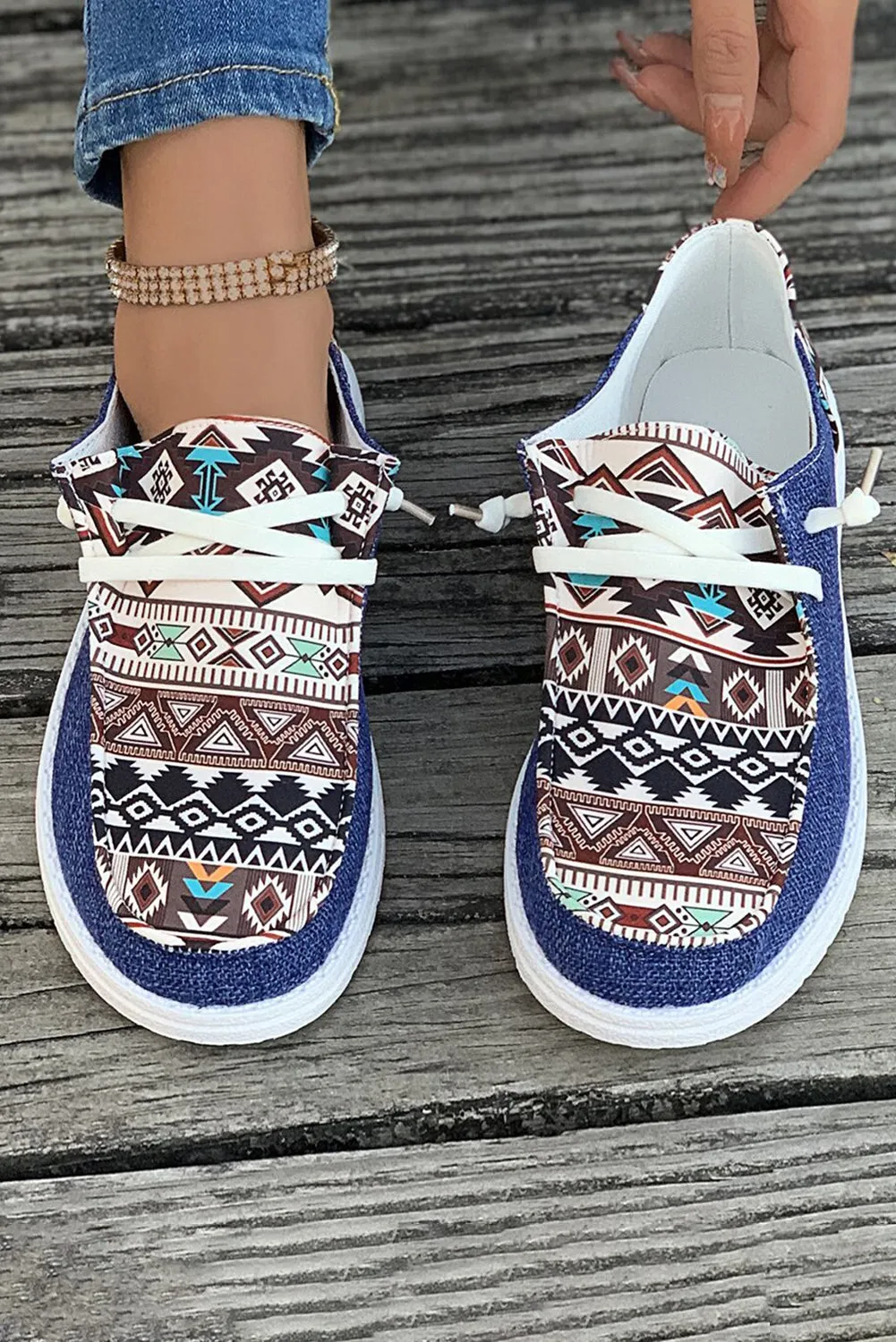 Vintage Hassle-free Lace-up High-discount Aztec Shoes Bailee Flat