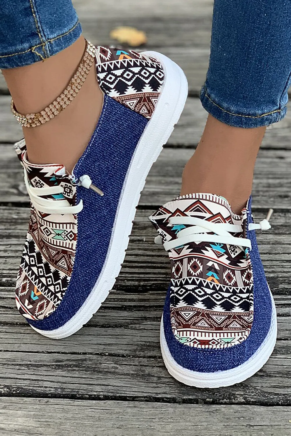 Vintage Hassle-free Lace-up High-discount Aztec Shoes Bailee Flat