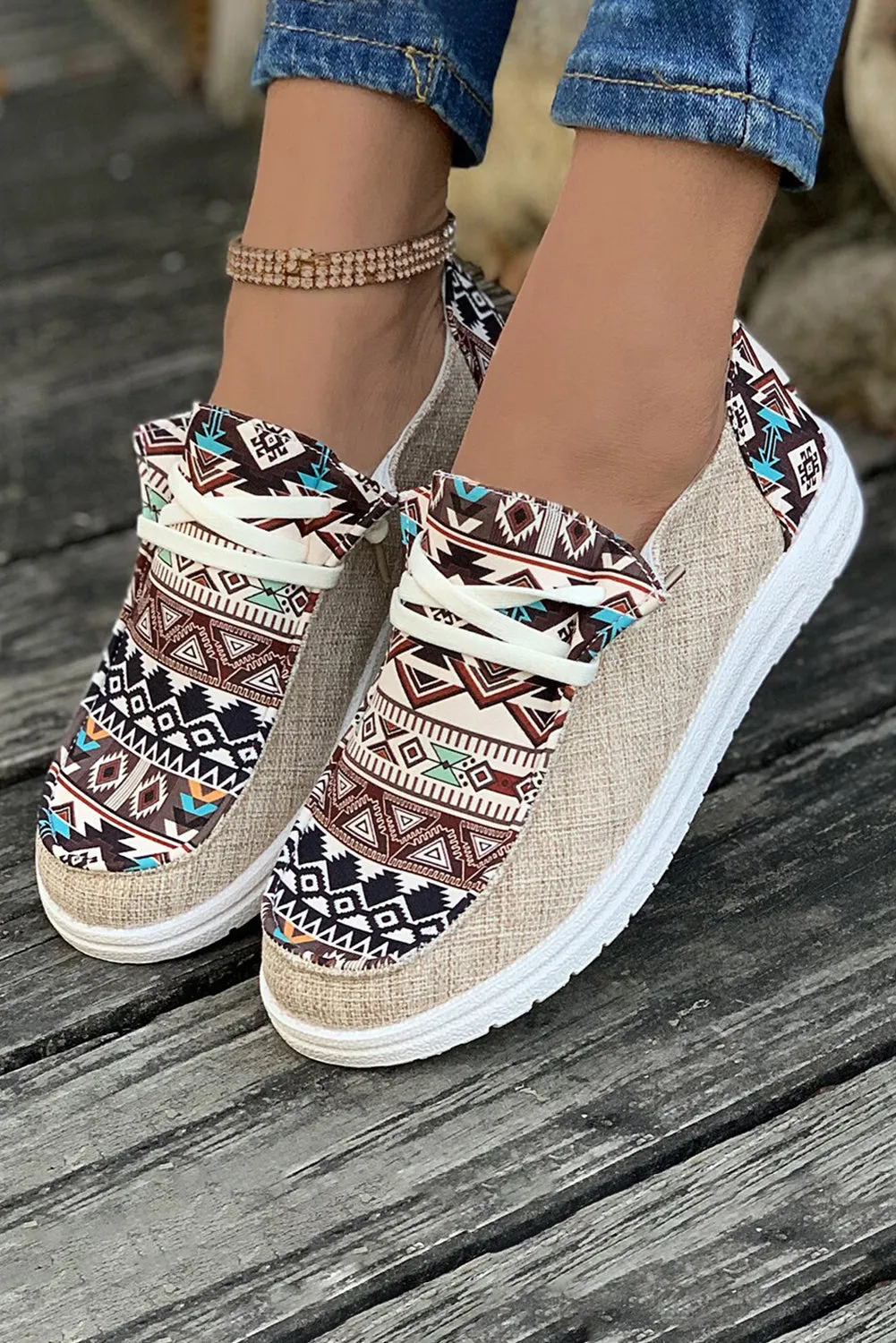 Vintage Hassle-free Lace-up High-discount Aztec Shoes Bailee Flat