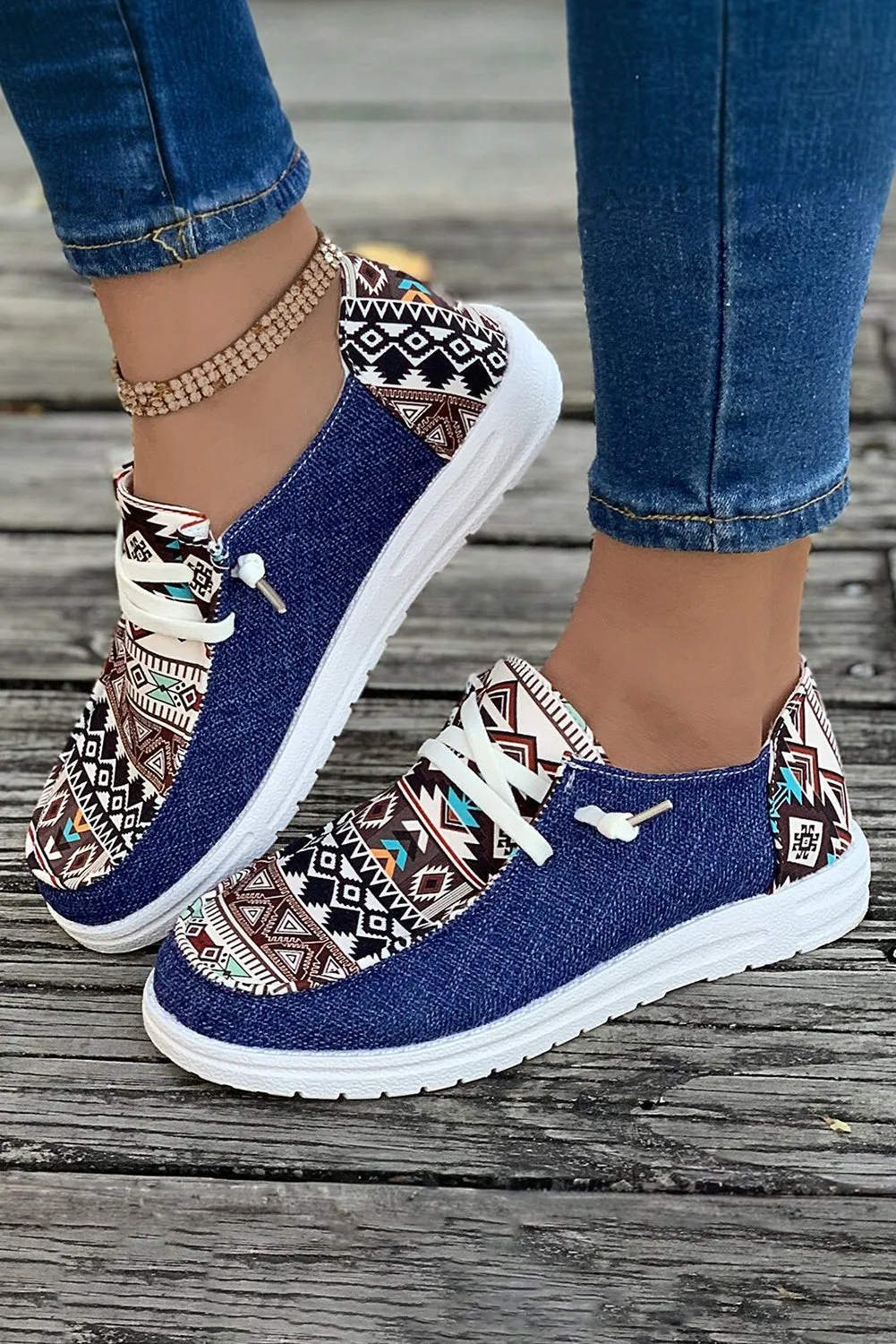 Vintage Hassle-free Lace-up High-discount Aztec Shoes Bailee Flat