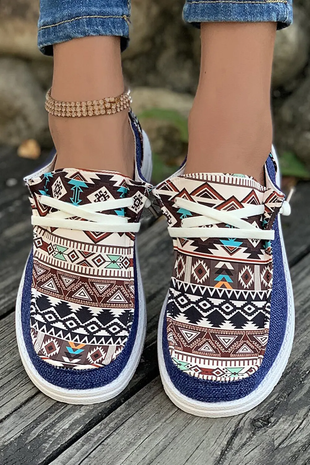 Vintage Hassle-free Lace-up High-discount Aztec Shoes Bailee Flat