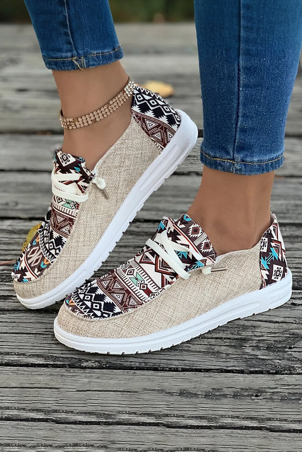 Vintage Hassle-free Lace-up High-discount Aztec Shoes Bailee Flat