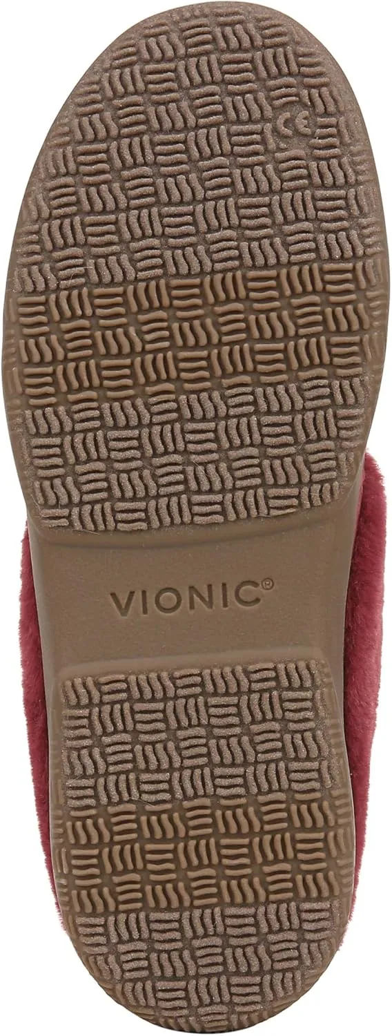 Vionic Cedar Perrin Women's Slip-On Cozy Slipper- Supporting Ladies Indoor/Outdoor Slippers that Include VIO MOTION Technology Orthotic Insole With Built-in Arch Support, Helps Heel Pain, Medium Fit