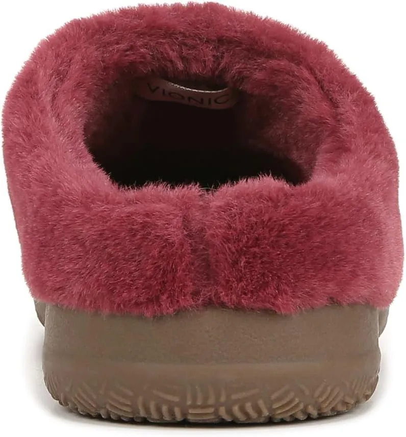 Vionic Cedar Perrin Women's Slip-On Cozy Slipper- Supporting Ladies Indoor/Outdoor Slippers that Include VIO MOTION Technology Orthotic Insole With Built-in Arch Support, Helps Heel Pain, Medium Fit