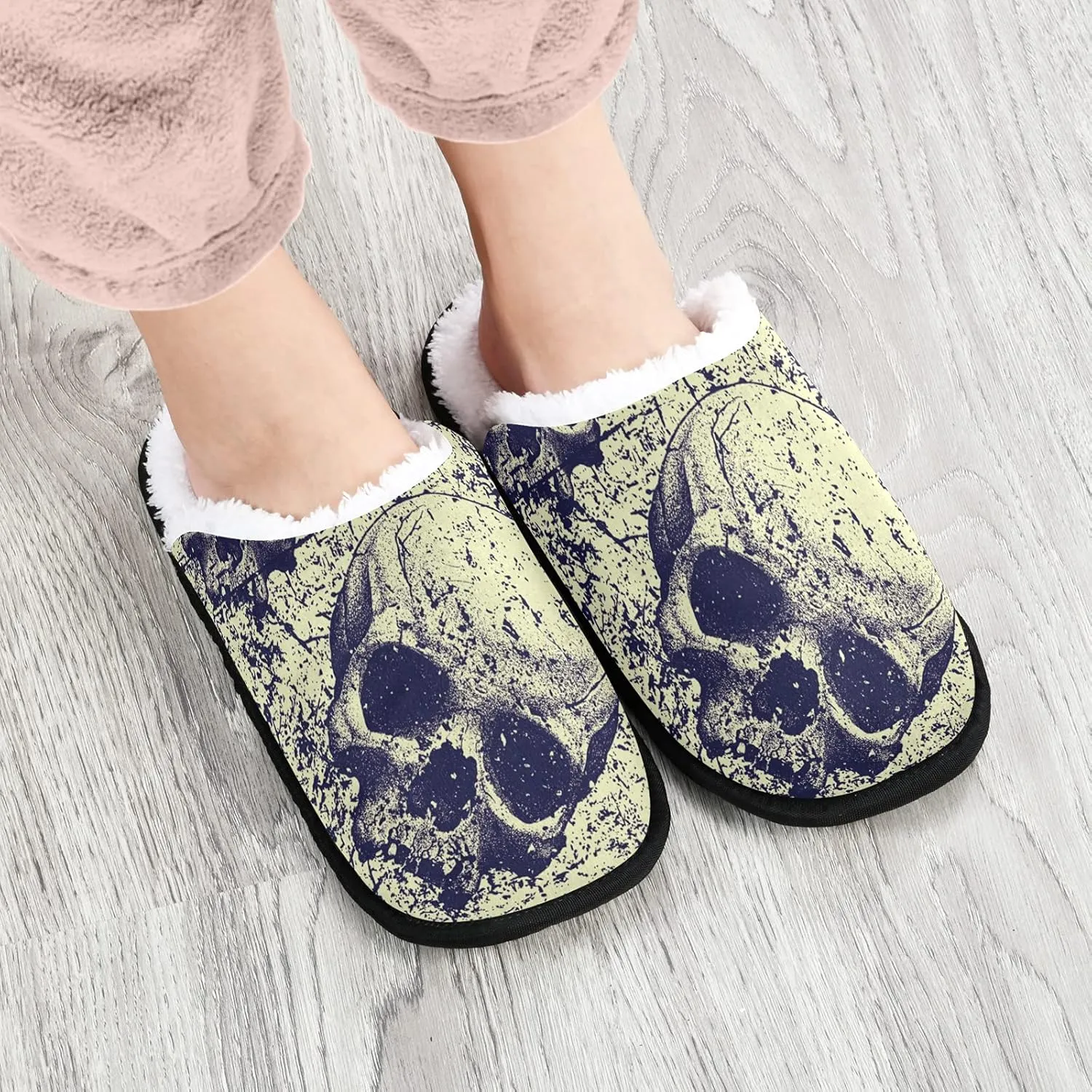visesunny Women's Cozy Fuzzy Plush Fleece Slippers Soft Memory Foam Ladies House Shoes Warm Bedroom Flat Shoes Unisex Indoor Outdoor