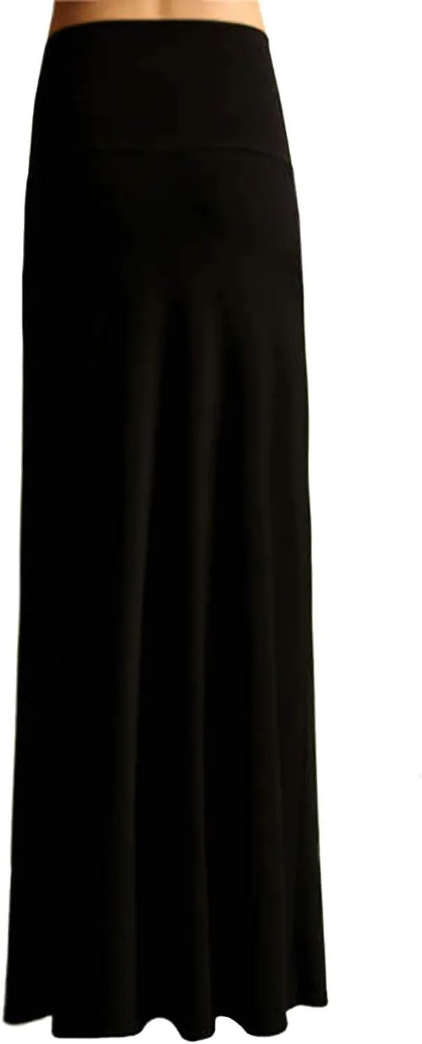 Vivicastle Women's USA Colorful Printed Fold Over Waist Long Maxi Skirt