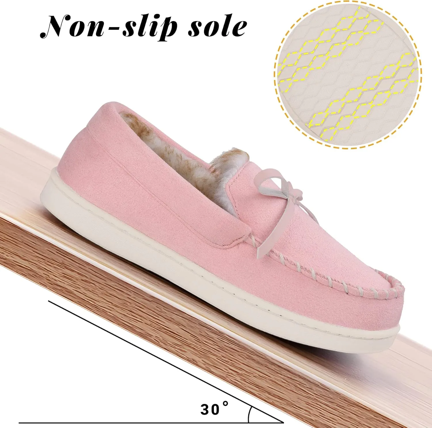 VONMAY Kids Slippers Boys Girls Moccasins House Shoes with Comfy Faux Fur Lining Memory Foam Slipper
