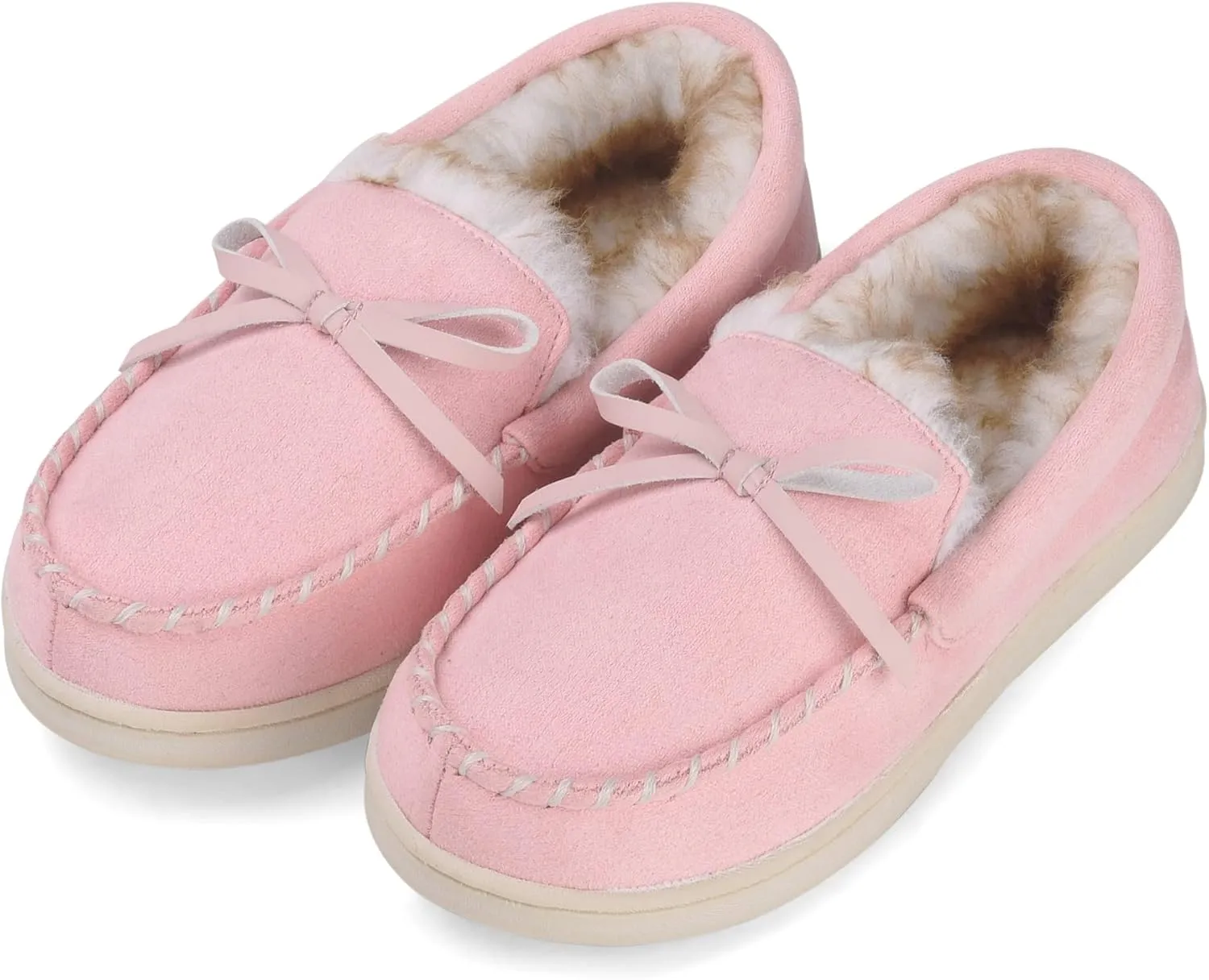 VONMAY Kids Slippers Boys Girls Moccasins House Shoes with Comfy Faux Fur Lining Memory Foam Slipper