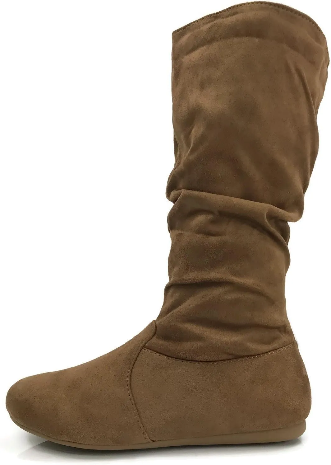 Wells Collection Womens Boots Soft Slouchy Flat to Low Heel Under Knee High