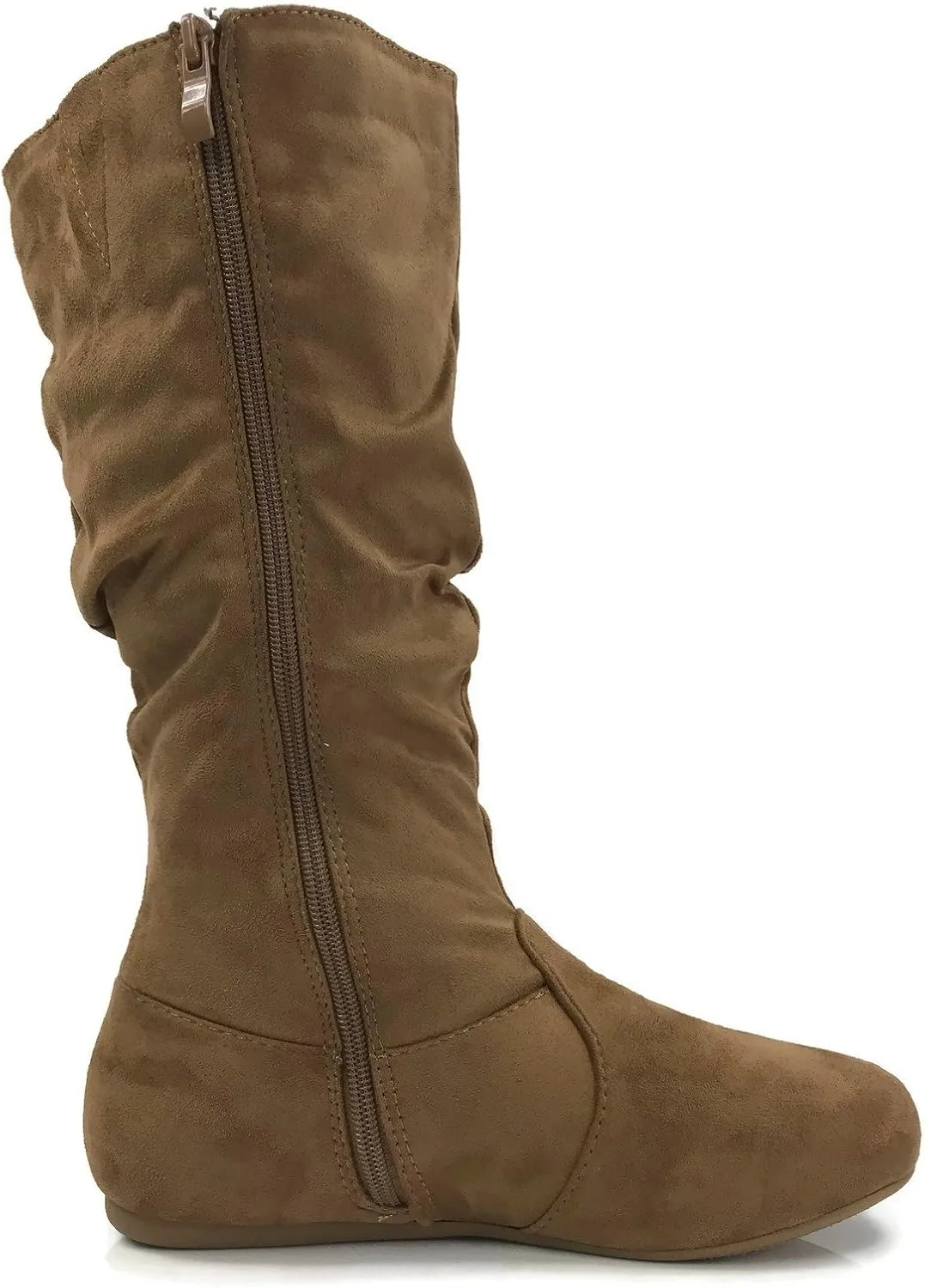 Wells Collection Womens Boots Soft Slouchy Flat to Low Heel Under Knee High