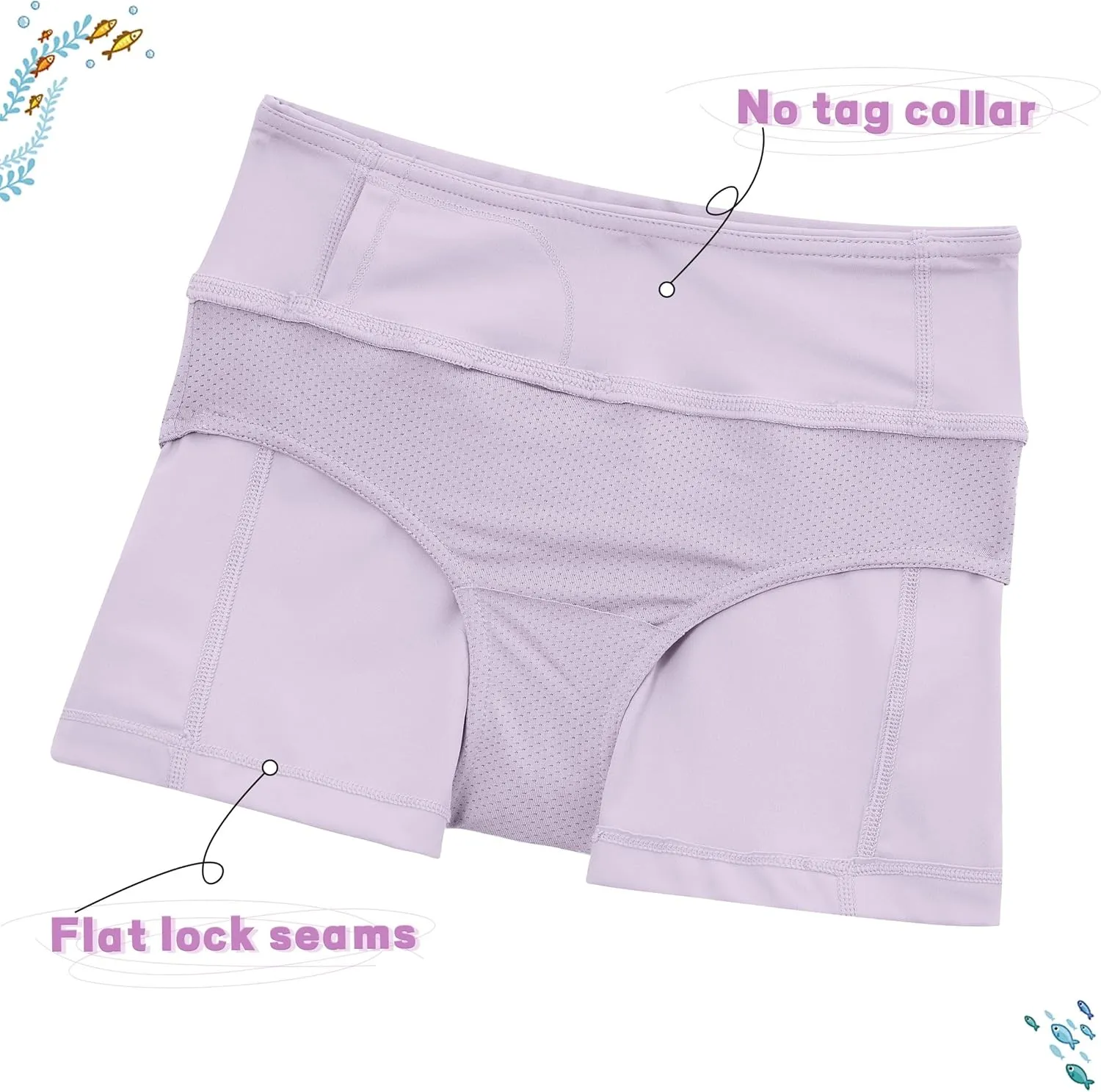 Willit Girls Swim Shorts with Pockets UPF 50  Sun Protection Swimming Bottom