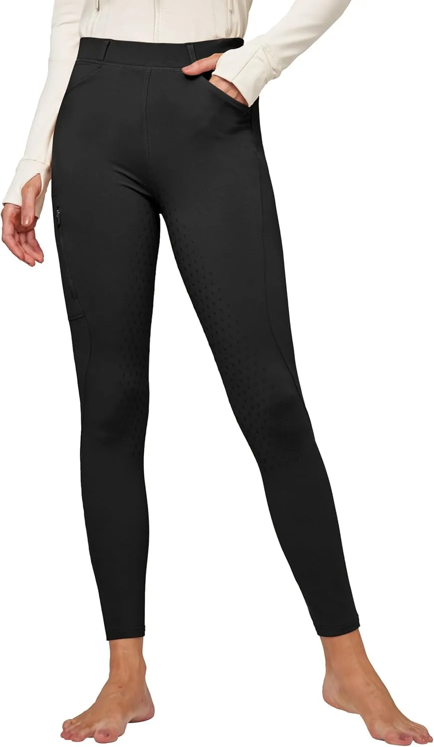Willit Women's Fleece Riding Breeches Winter Horse Riding Pants Tights Equestrian Thermal Schooling Tights