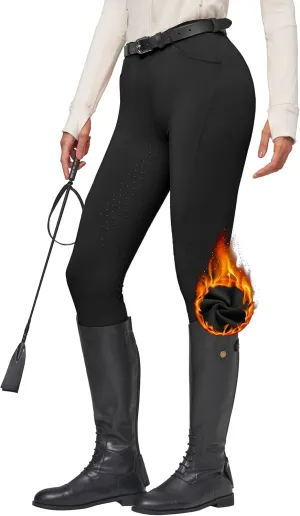 Willit Women's Fleece Riding Breeches Winter Horse Riding Pants Tights Equestrian Thermal Schooling Tights