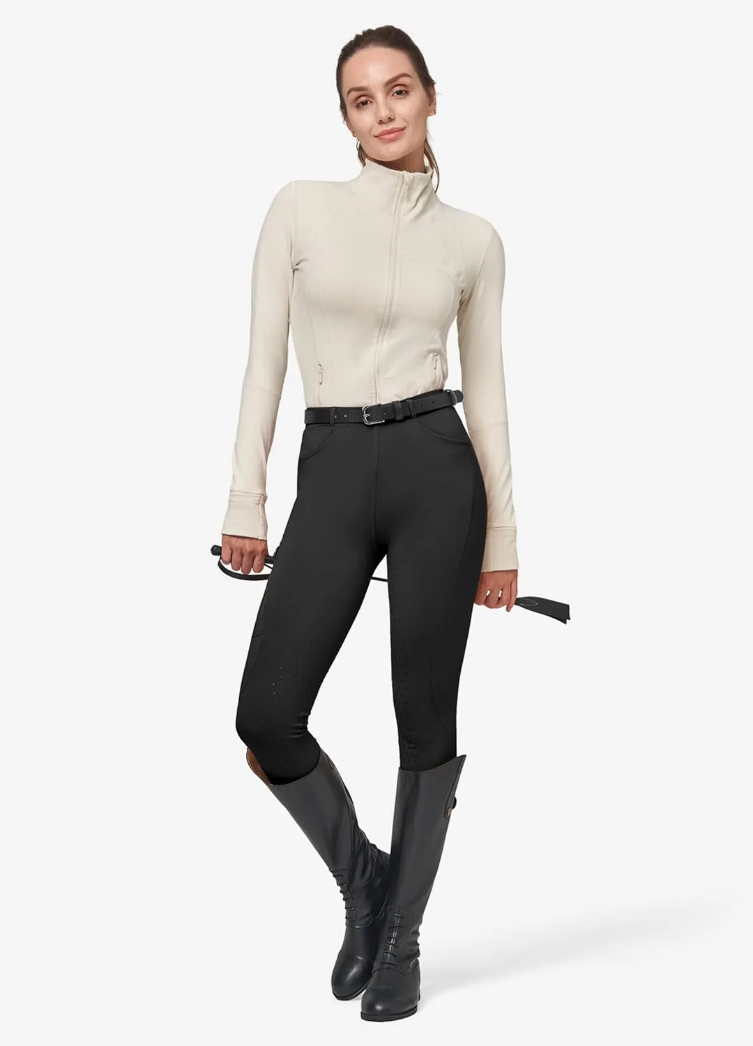 Willit Women's Fleece Riding Breeches Winter Horse Riding Pants Tights Equestrian Thermal Schooling Tights