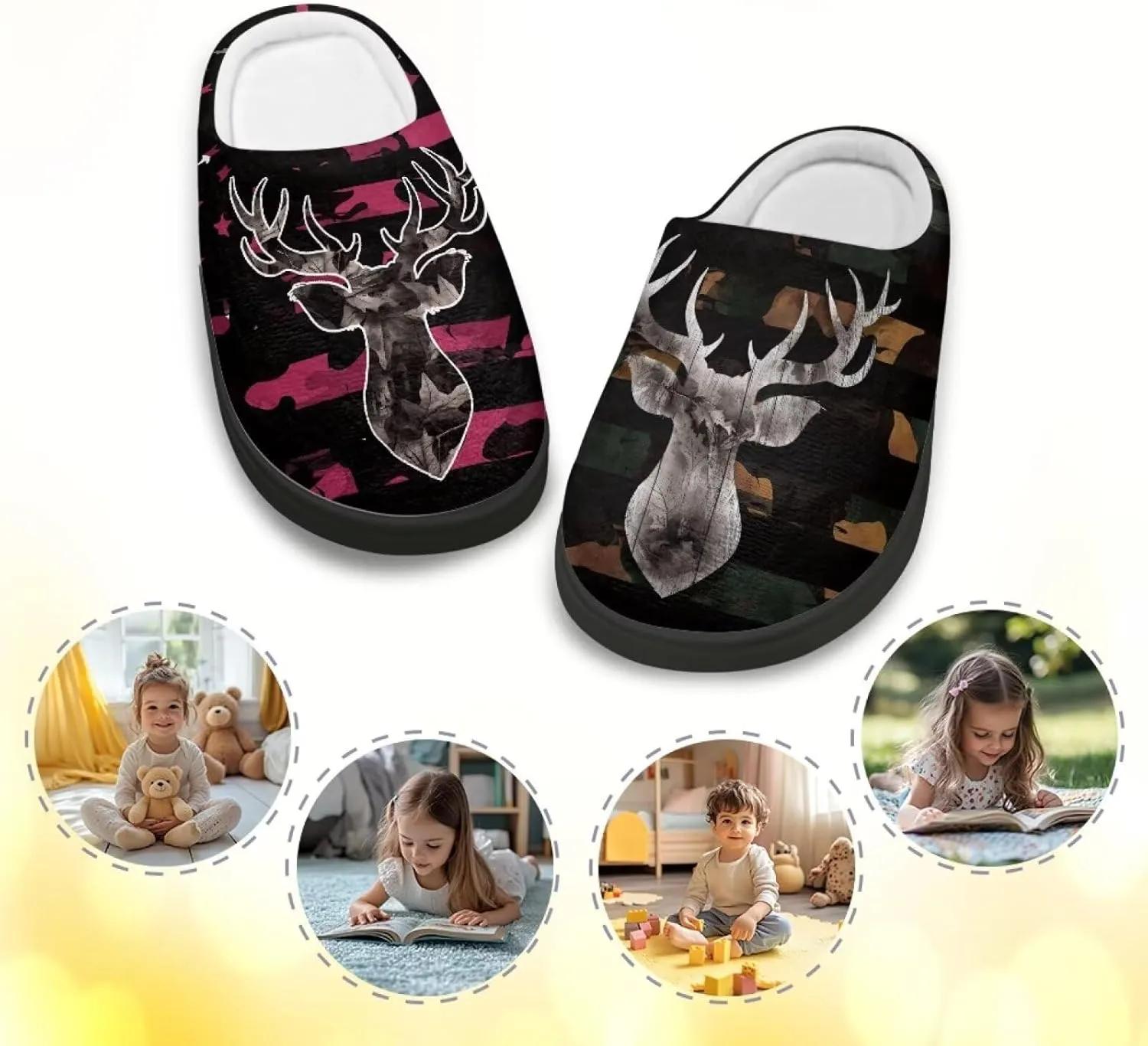 Winter Warm Slippers for Girls Kids Boys Size 9-15 Indoor Outdoor Fuzzy Slippers