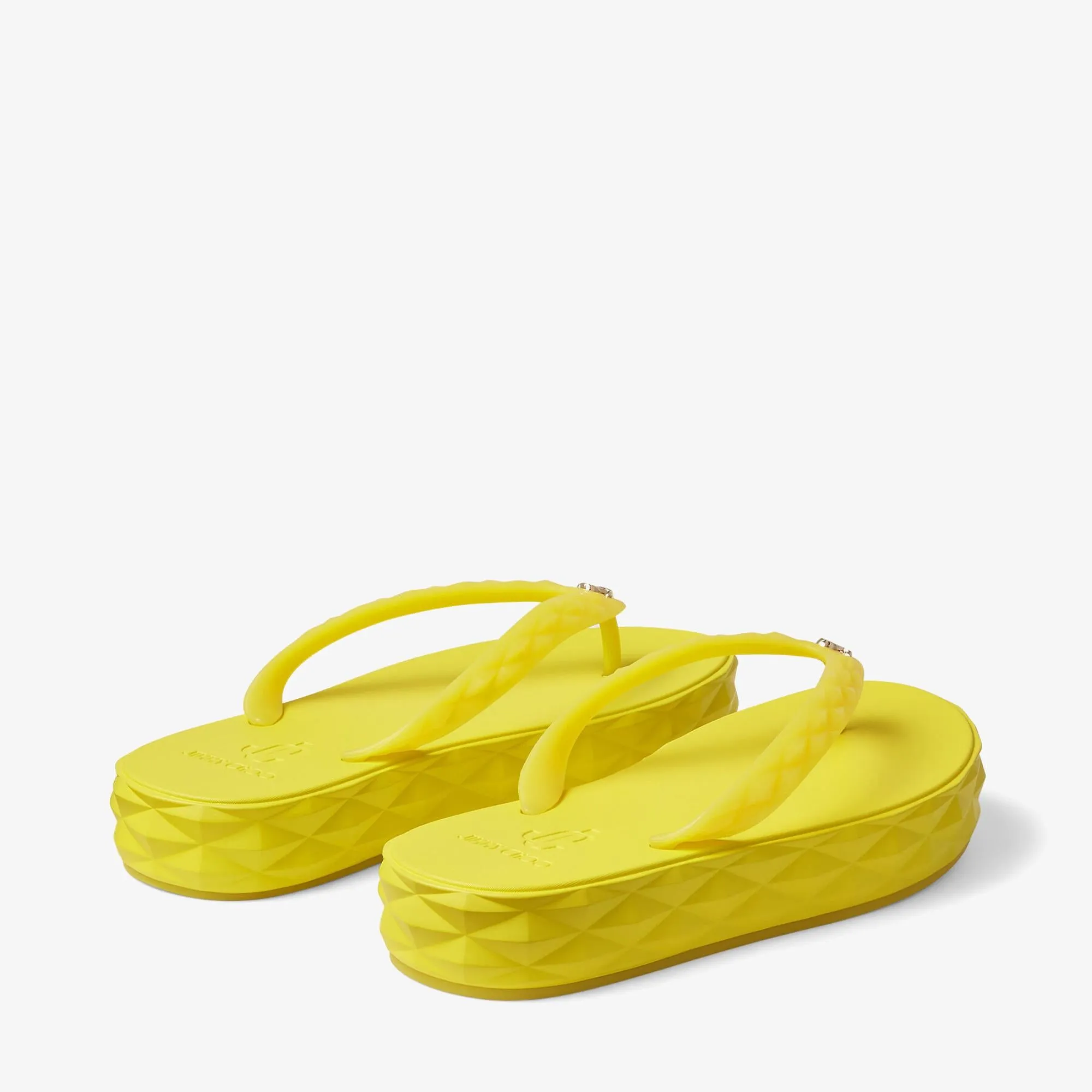 Women Diamond Flip Flop - Soft Yellow
