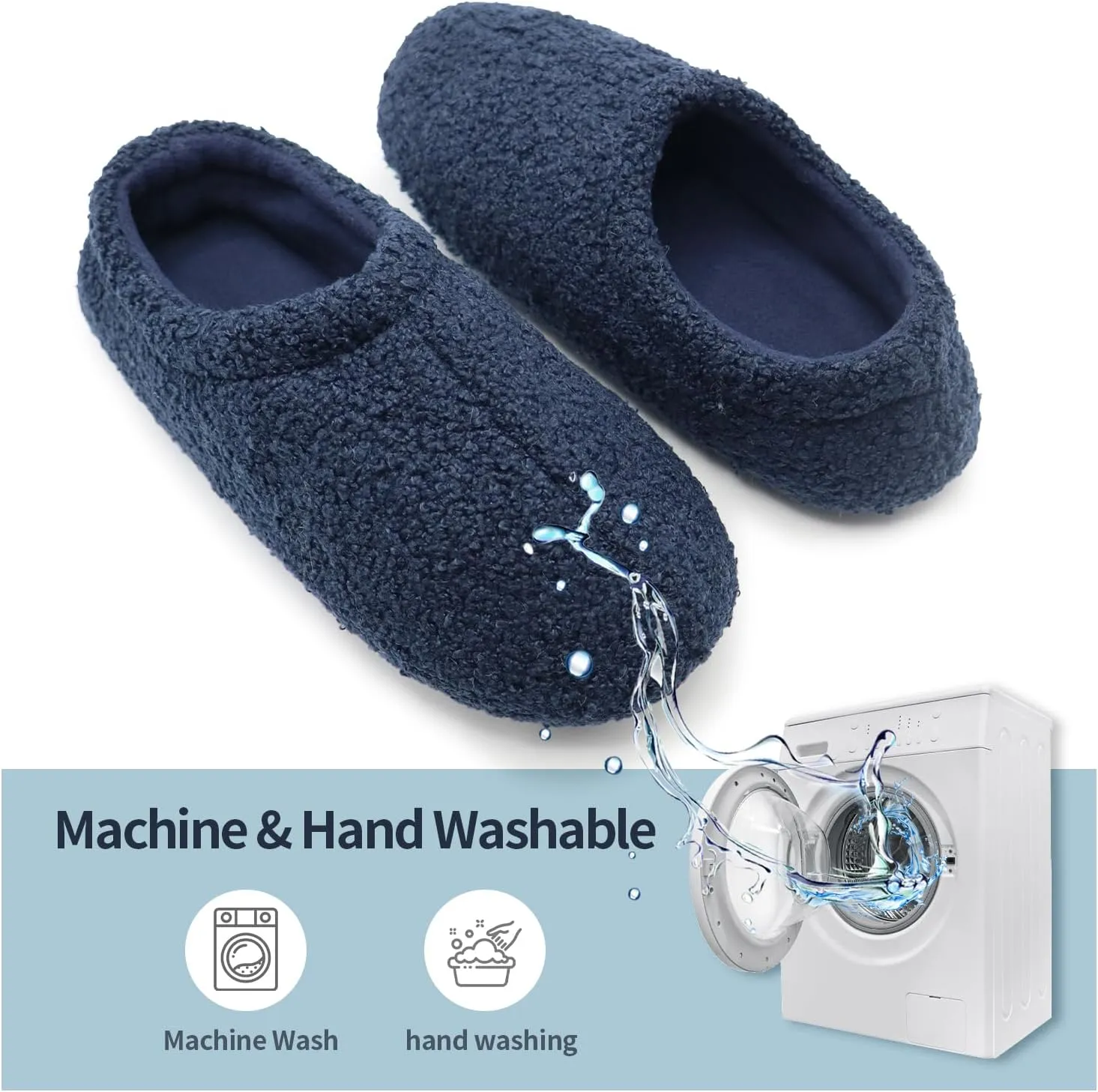 Women House Fuzzy Slippers - Lightweight Comfy Memory Foam Cozy Warm Fluffy Non-slip Indoor Slippers Size US 5-12