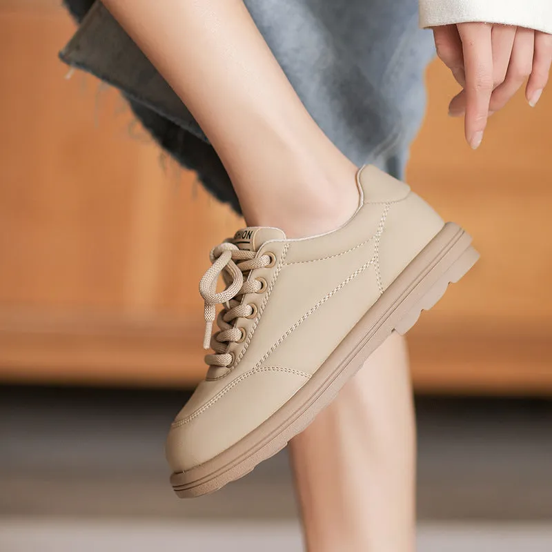 Women Minimalist Soft Leather Flat Casual Shoes