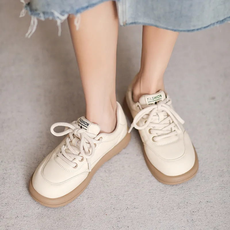 Women Minimalist Soft Leather Flat Casual Shoes