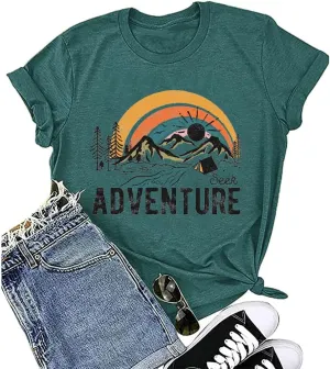 Women Mountain Adventure Workout Tanks Hiking Camping Graphic Athletic Sleeveless Funny Tee Tops
