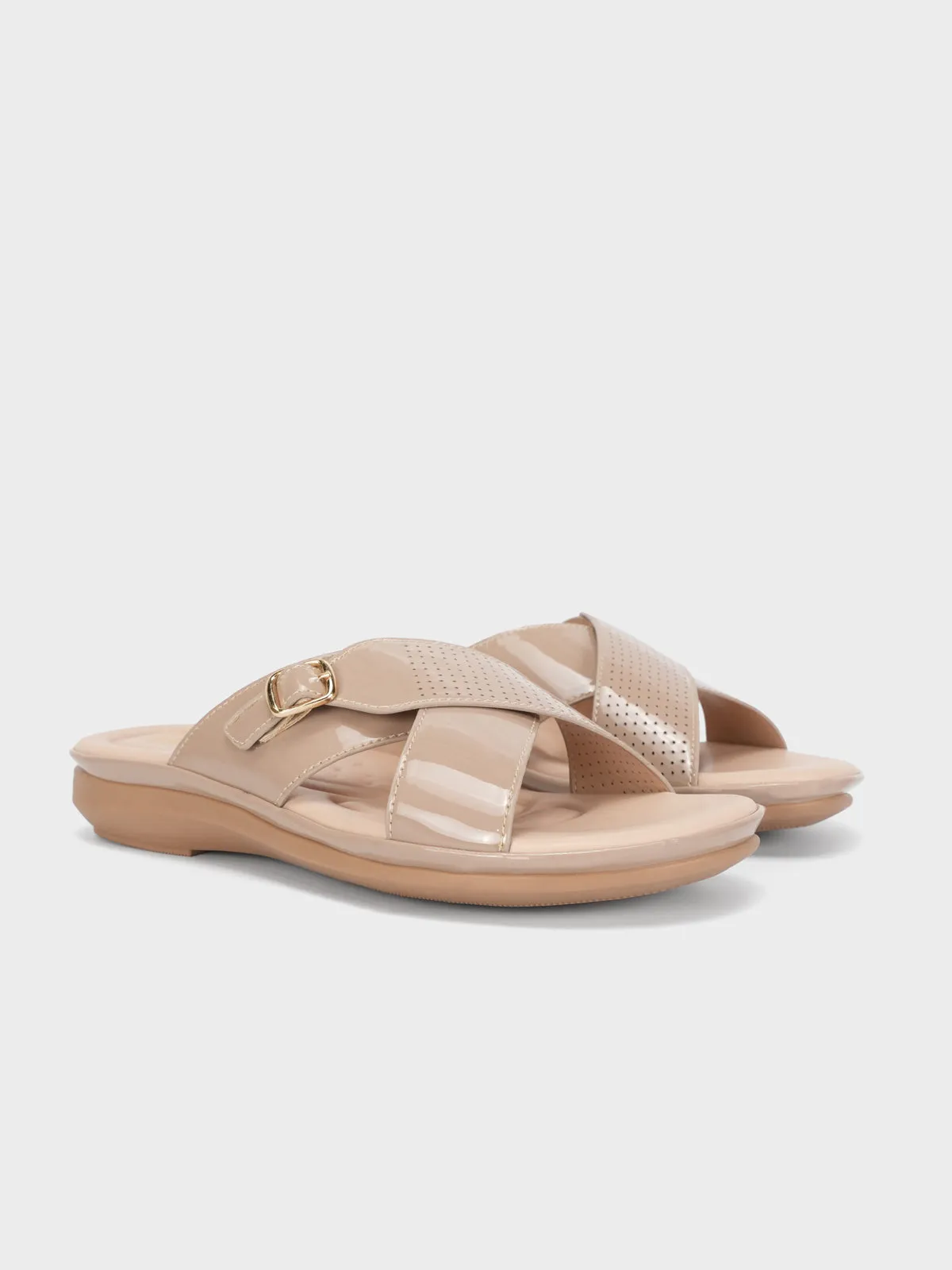 Women "CRESIDA" Crossover Comfy Flat Slippers