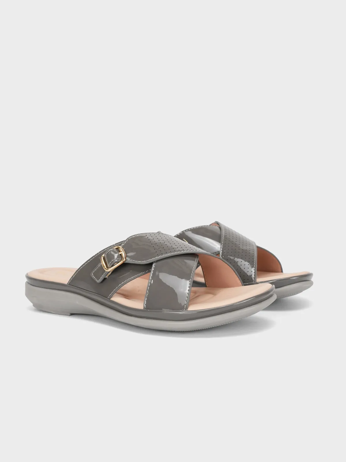 Women "CRESIDA" Crossover Comfy Flat Slippers