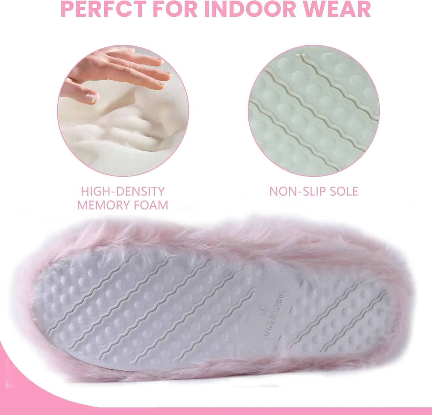Women's Boots Slippers Fuzzy Warm Memory Foam Indoor House Shoes Booties Slippers with Non-slip Rubber Soles