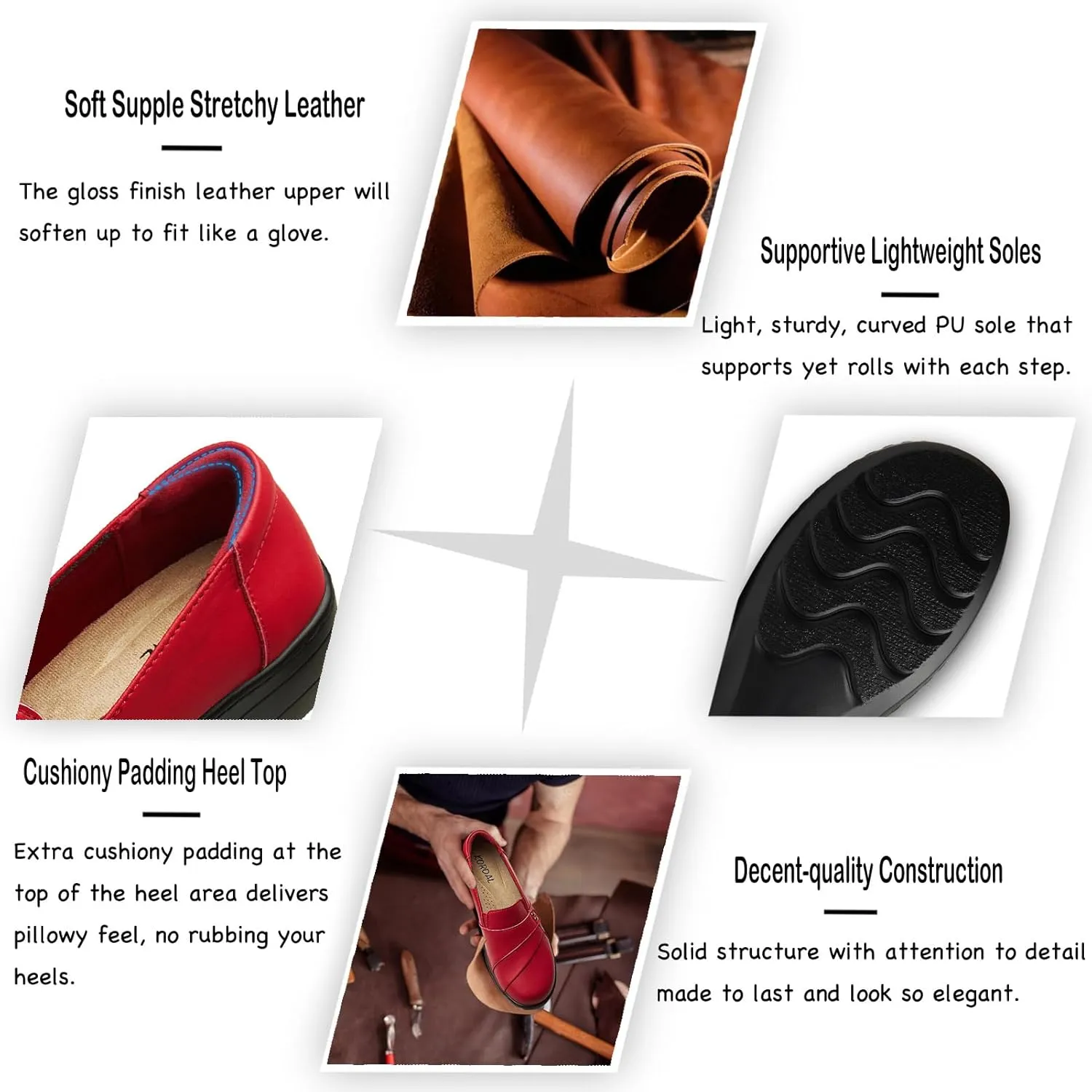 Women's Comfortable & Lightweight Leather Loafers Slip-Ons Stylish Business Casual Dress Shoes Work Office Everyday Walking Shoes for Women