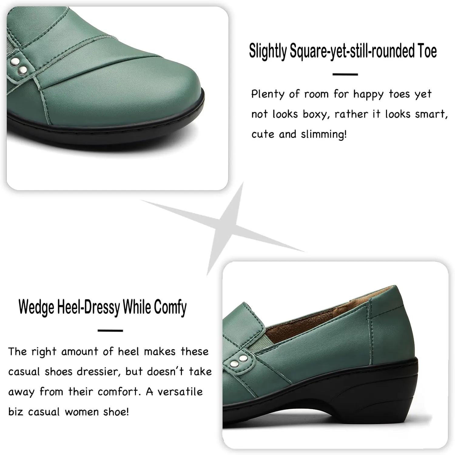 Women's Comfortable & Lightweight Leather Loafers Slip-Ons Stylish Business Casual Dress Shoes Work Office Everyday Walking Shoes for Women