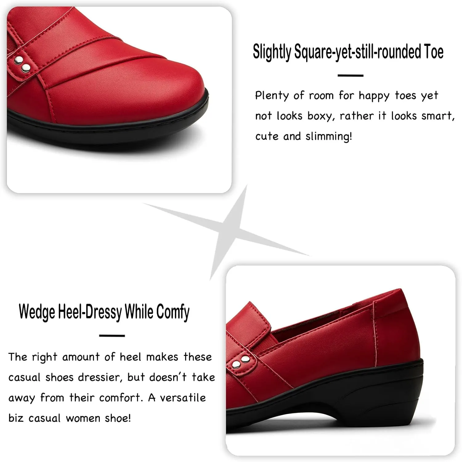 Women's Comfortable & Lightweight Leather Loafers Slip-Ons Stylish Business Casual Dress Shoes Work Office Everyday Walking Shoes for Women