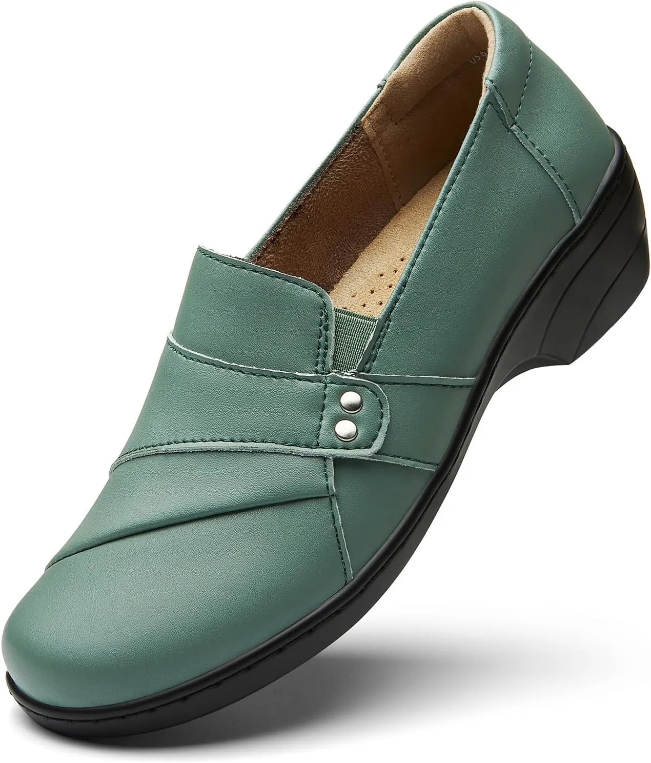 Women's Comfortable & Lightweight Leather Loafers Slip-Ons Stylish Business Casual Dress Shoes Work Office Everyday Walking Shoes for Women
