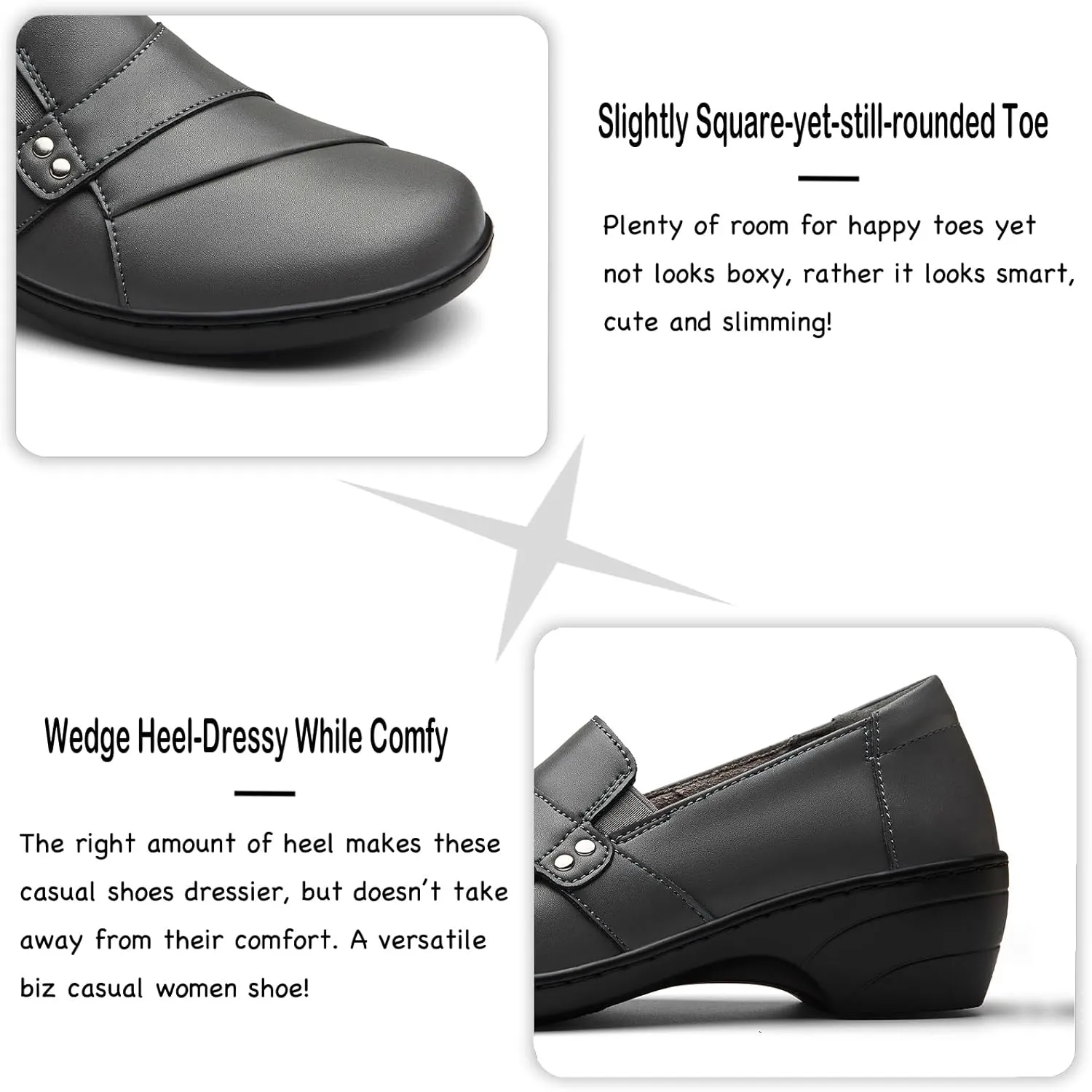 Women's Comfortable & Lightweight Leather Loafers Slip-Ons Stylish Business Casual Dress Shoes Work Office Everyday Walking Shoes for Women