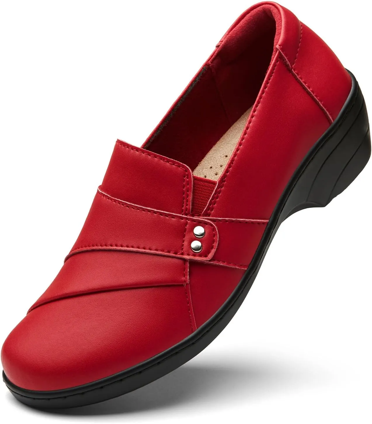 Women's Comfortable & Lightweight Leather Loafers Slip-Ons Stylish Business Casual Dress Shoes Work Office Everyday Walking Shoes for Women