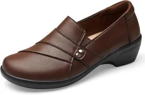 Women's Comfortable & Lightweight Leather Loafers Slip-Ons Stylish Business Casual Dress Shoes Work Office Everyday Walking Shoes for Women