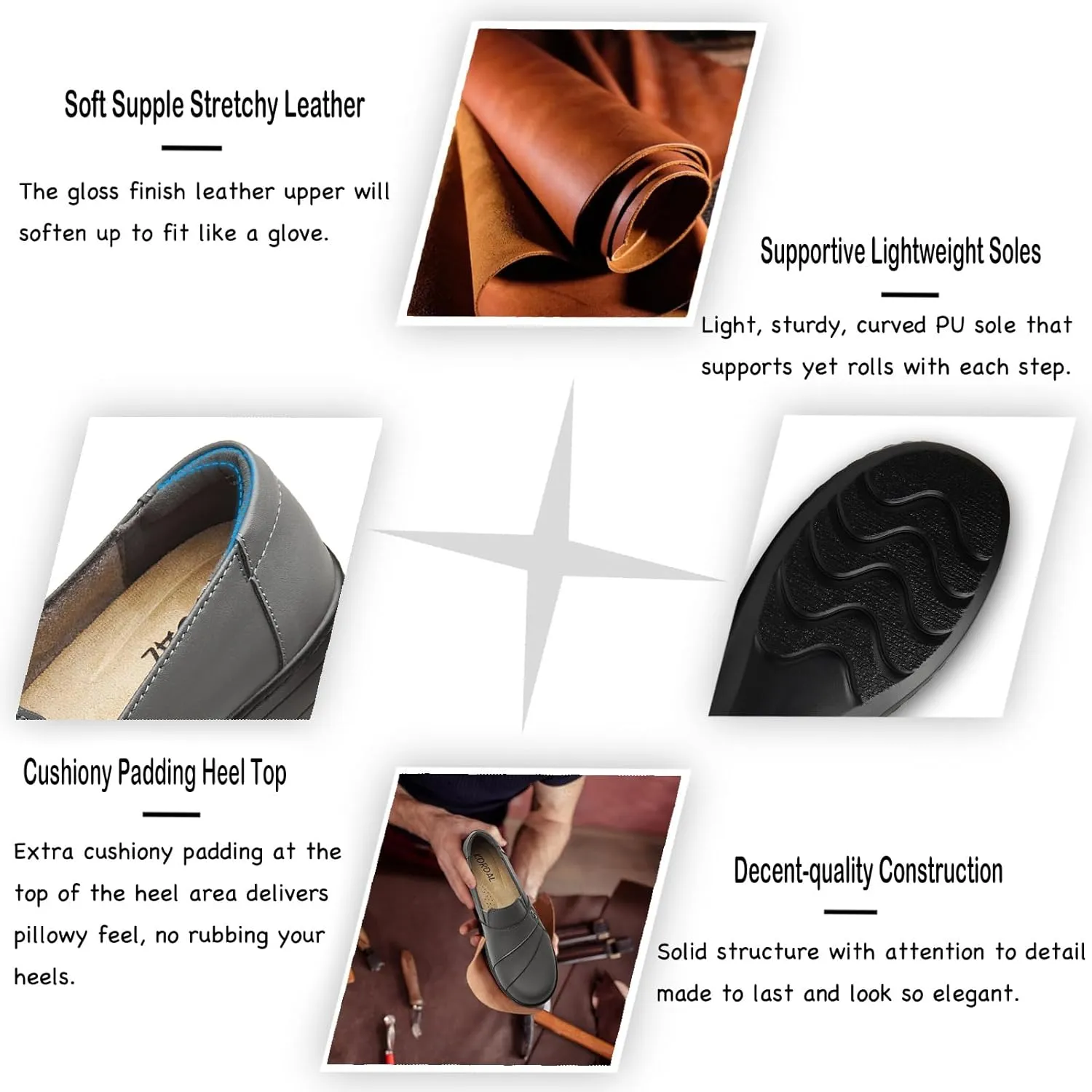 Women's Comfortable & Lightweight Leather Loafers Slip-Ons Stylish Business Casual Dress Shoes Work Office Everyday Walking Shoes for Women