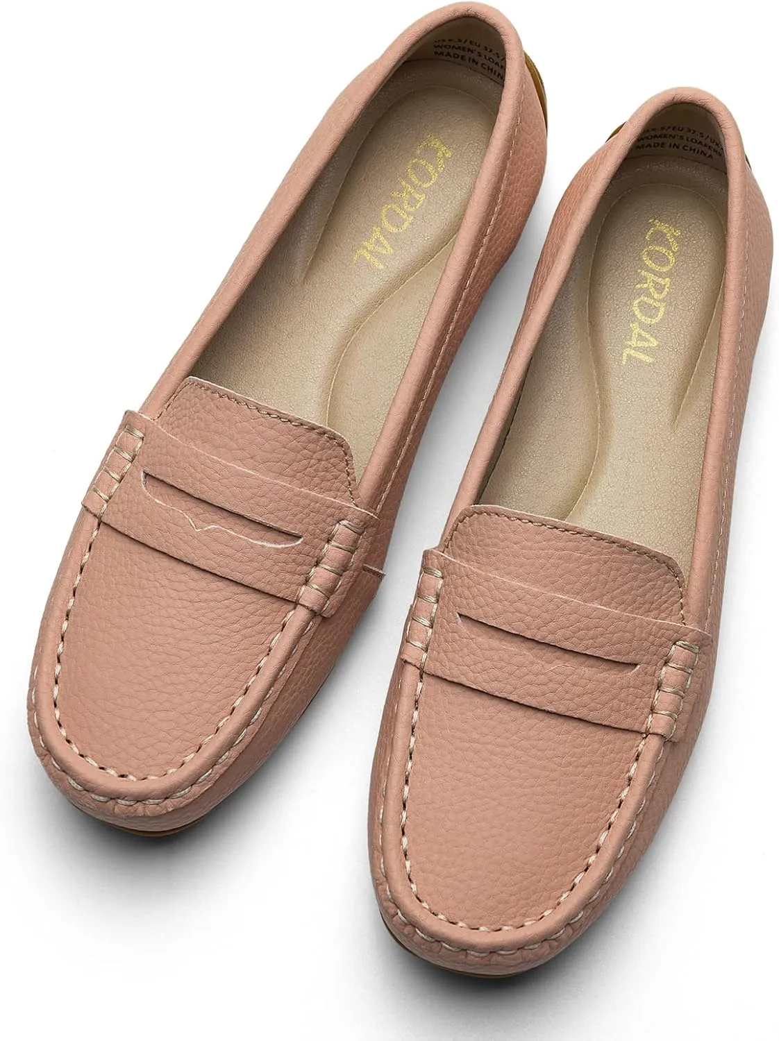 Women's Comfortable & Lightweight Leather Penny Loafers Slip-Ons Cute Business Casual Dress Shoes Work Office Flats Everyday Walking Shoes Driving Mocs for Women