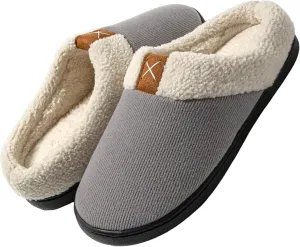 Womens Cozy Fuzzy Memory Foam Slippers House Comfy Slip Shoes Indoor Outdoor Anti Skid Rubber Sole