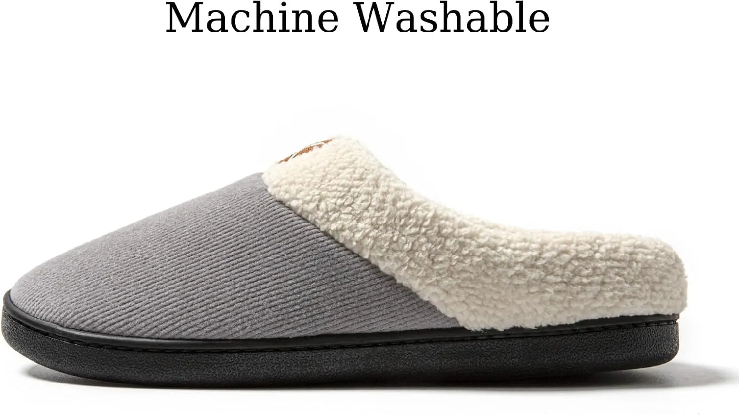 Womens Cozy Fuzzy Memory Foam Slippers House Comfy Slip Shoes Indoor Outdoor Anti Skid Rubber Sole