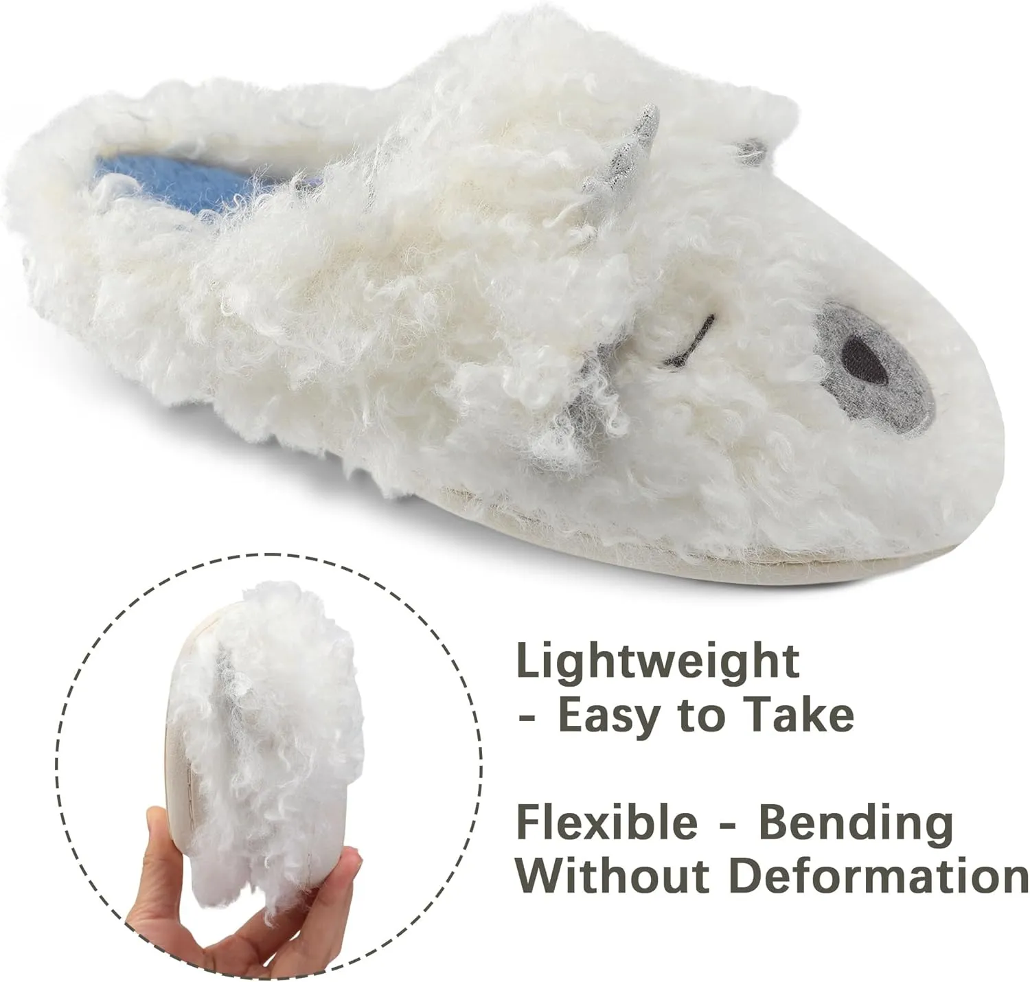 Women's Cute Cartoon Owl Slippers Fuzzy Slip On House Slipper with Memory Foam Comfy Non-Slip Warm Indoor House Shoes