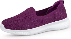 Women's Fashion Lightweight Knit Mesh Flat Loafers Casual Comfortable Soft Non-Slip Breathable Walking Shoes
