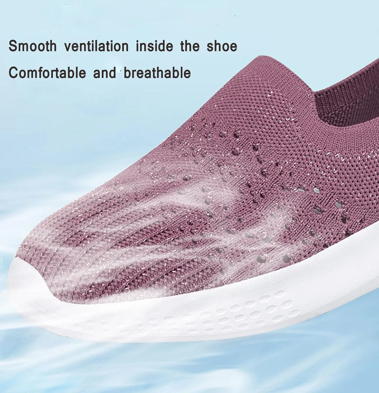 Women's Fashion Lightweight Knit Mesh Flat Loafers Casual Comfortable Soft Non-Slip Breathable Walking Shoes